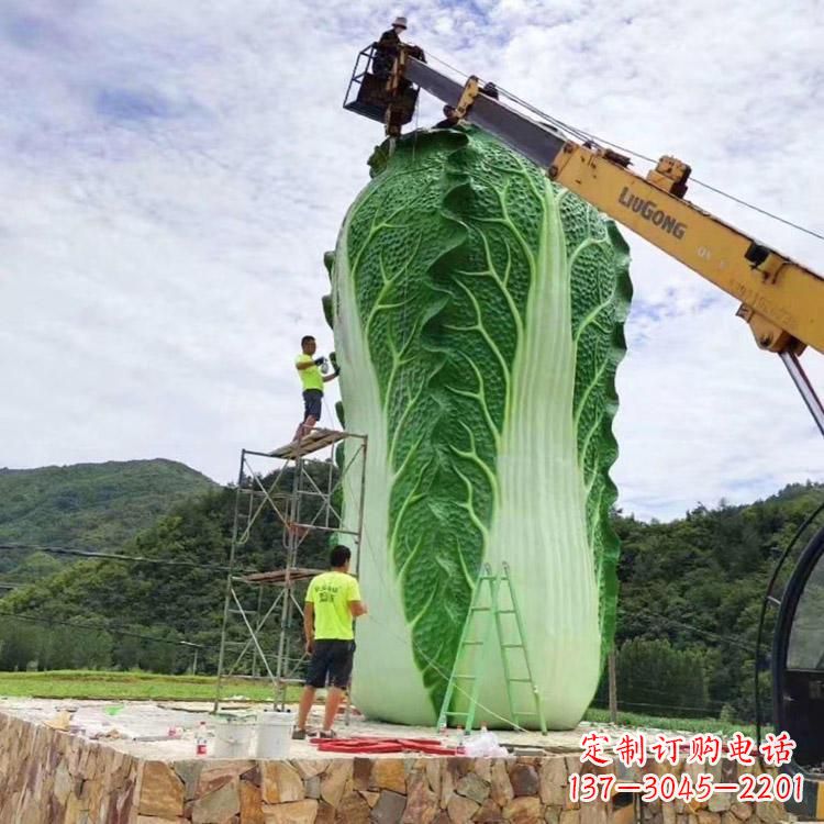 周口白菜石雕凳-景区园林大型仿真植物景观