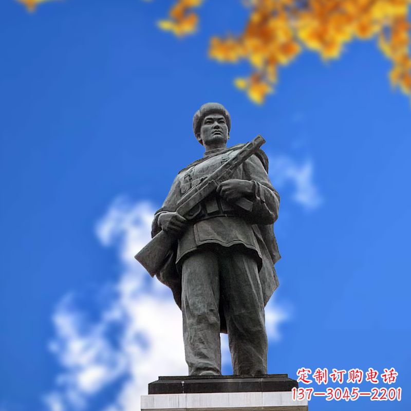 周口中国著名抗战英雄人物邱少云石雕塑像