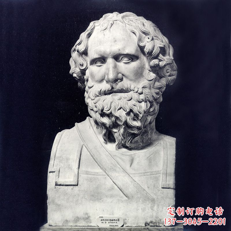 周口阿基米德石雕头像-学校校园世界著名人物雕塑