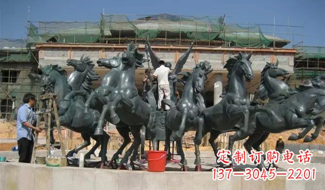 周口八马踏浪阿波罗战车景观铜雕