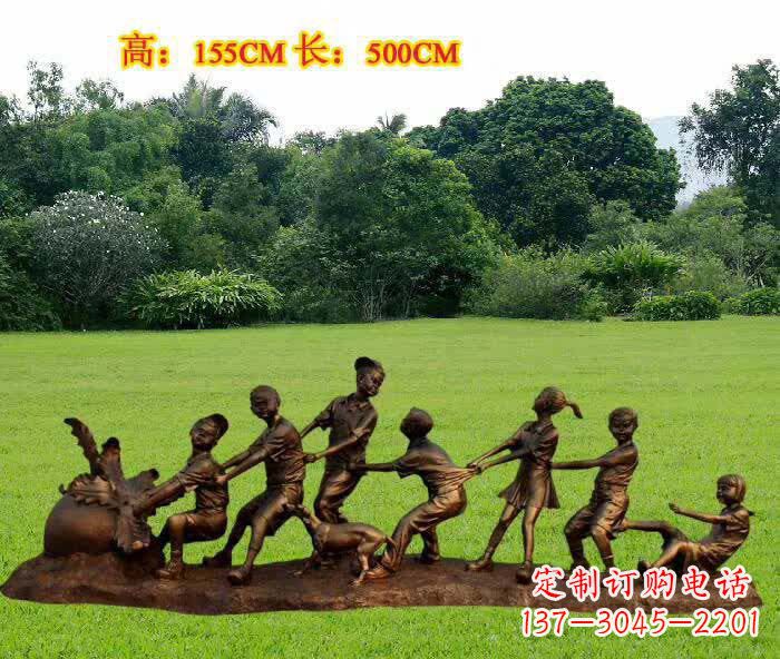 周口拔萝卜人物铜雕1