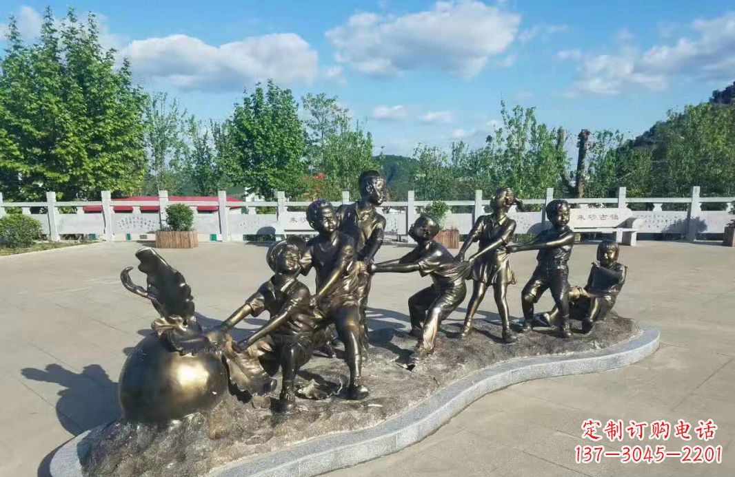周口拔萝卜人物铜雕112