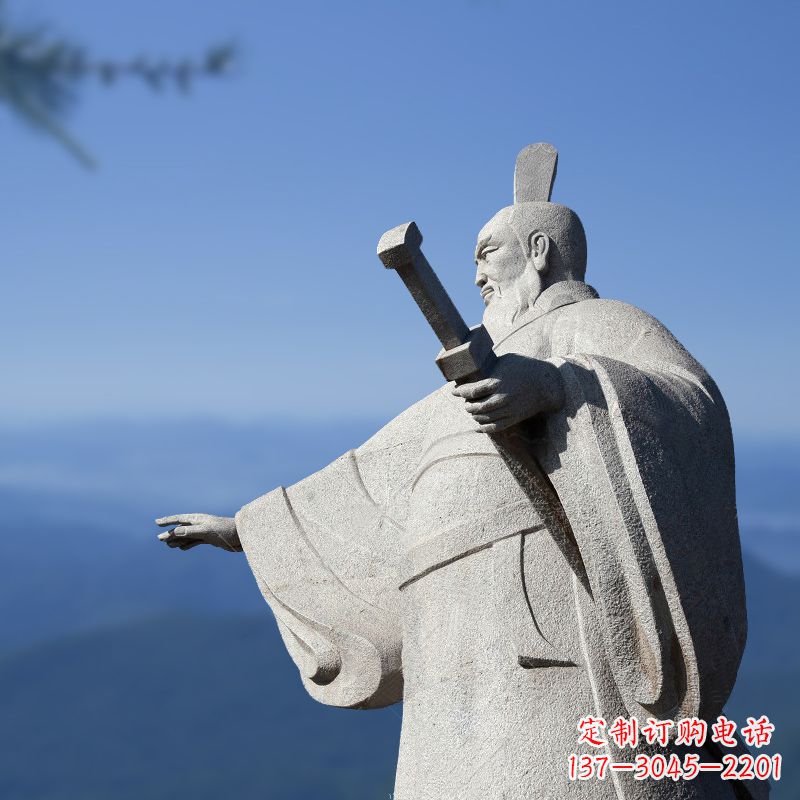周口霸气无双秦始皇石雕像