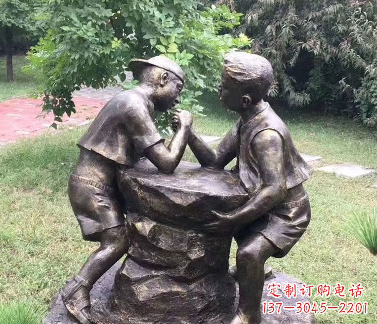 周口掰手腕儿童雕塑