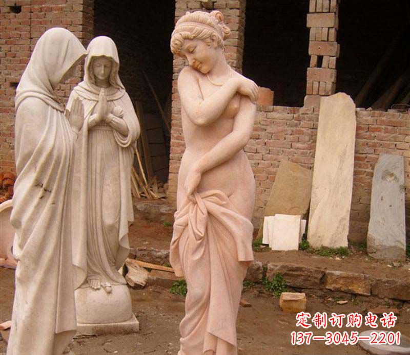 周口半裸女人大理石雕塑