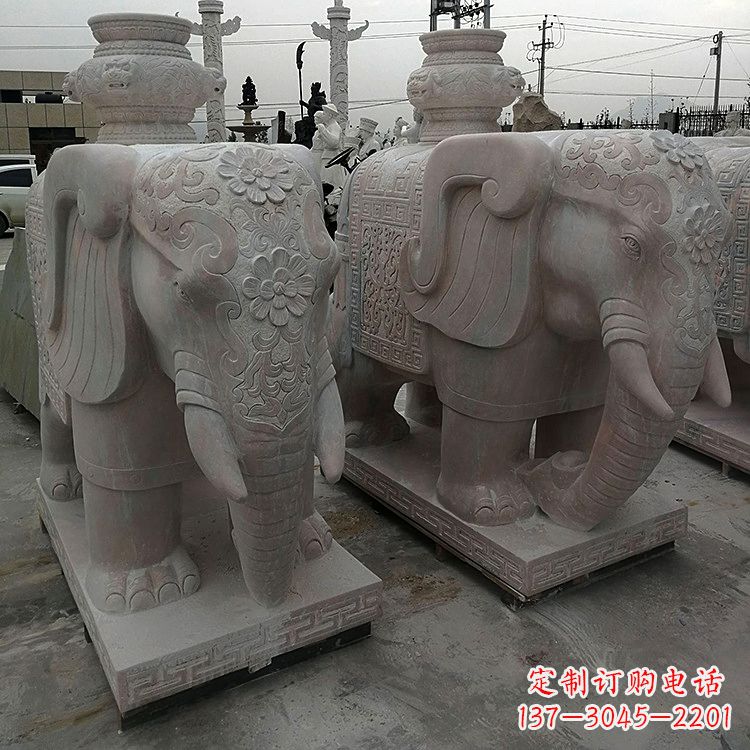 周口宝瓶(保平安)石雕大象