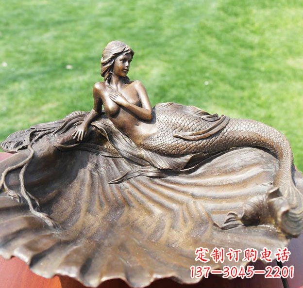 周口贝壳上的美人鱼园林景观铜雕