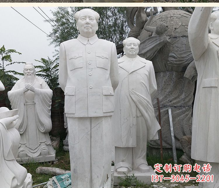 周口背手的毛主席汉白玉伟人石雕