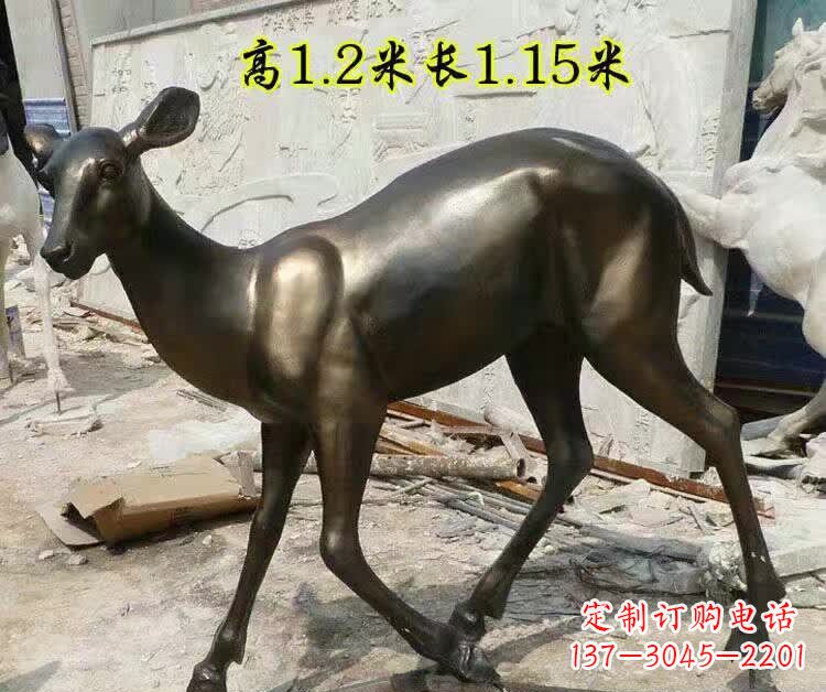 周口奔跑的小鹿铜雕 (2)