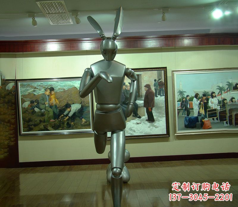 周口新颖可爱的“跳跃兔子雕塑”