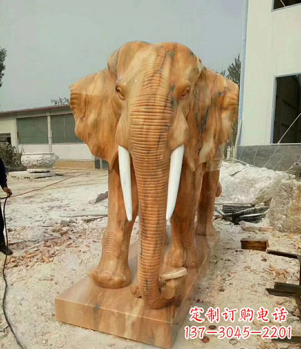 周口大象石雕,招财进宝