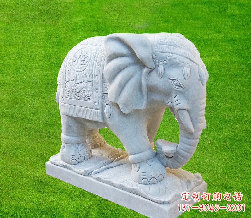 周口鼻卷元宝汉白玉门口大象石雕