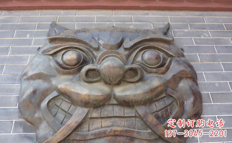 周口狴犴古代神兽铜浮雕
