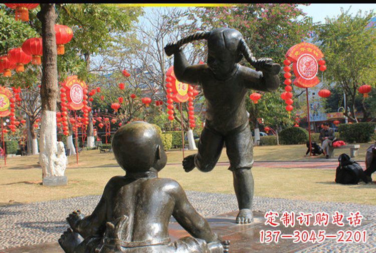 周口表演的儿童公园人物铜雕塑