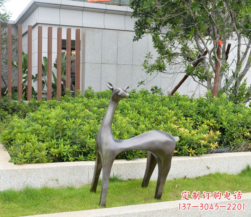 周口别墅抽象小鹿铜雕