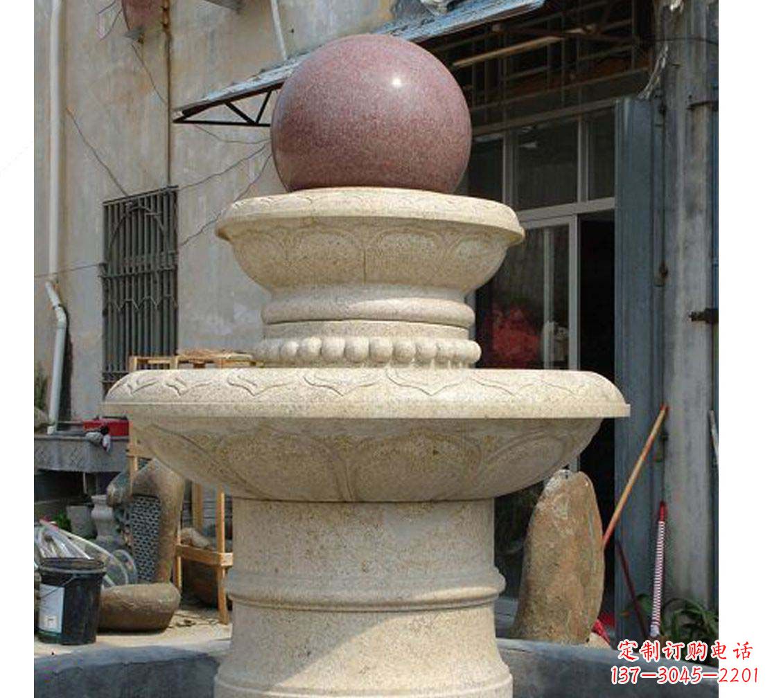周口别墅景观大理石风水球喷泉雕塑