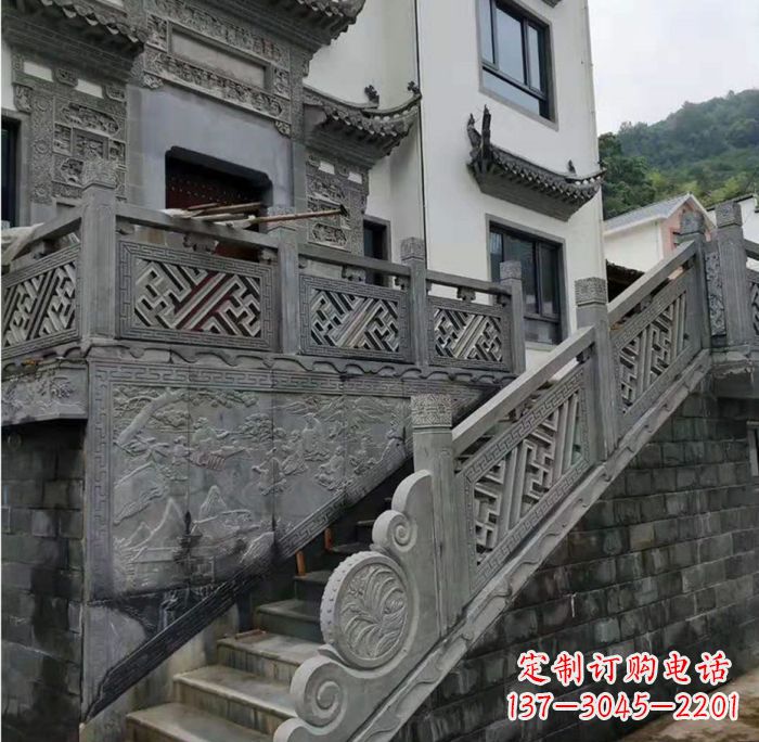 周口别墅景观仿古石雕栏板_2