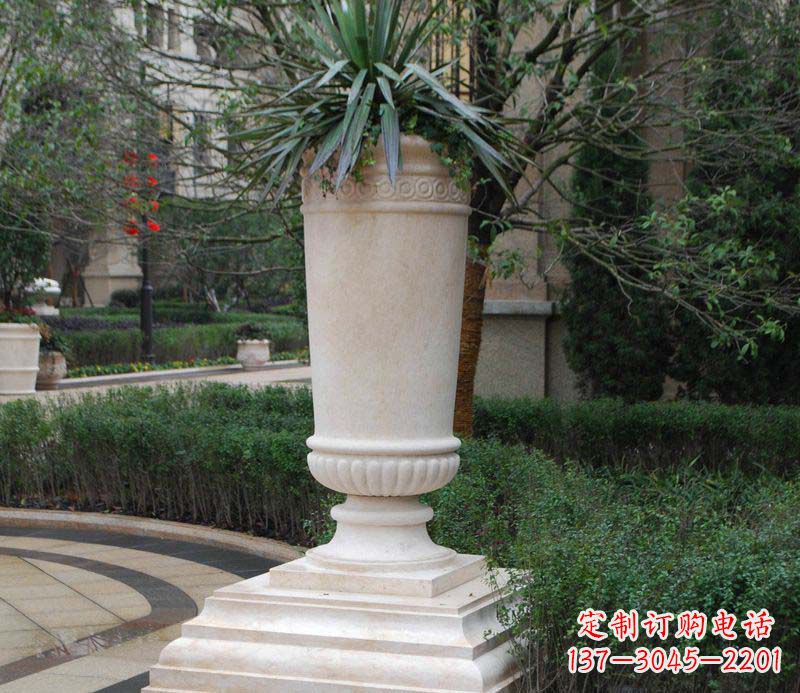 周口别墅景观石雕花盆