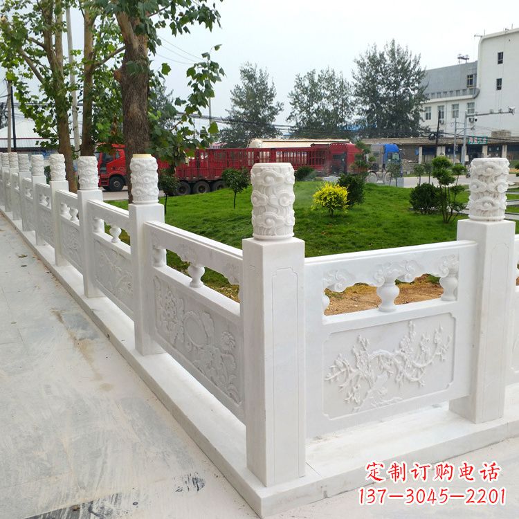 周口别墅园林大理石石雕栏板护栏