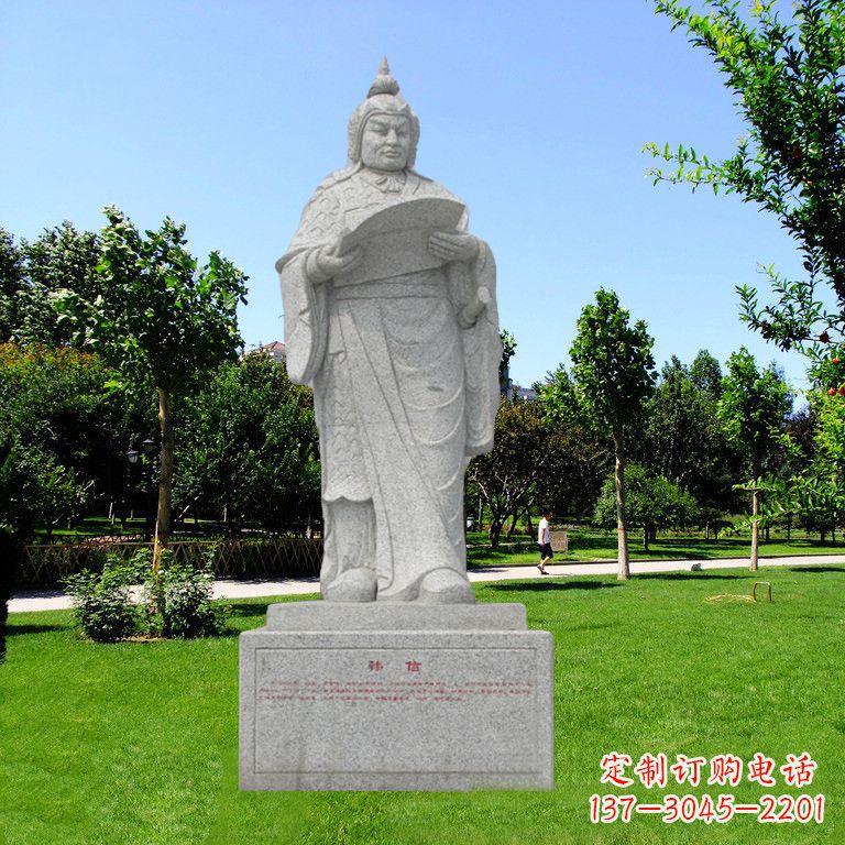 周口兵仙韩信花岗岩石雕像