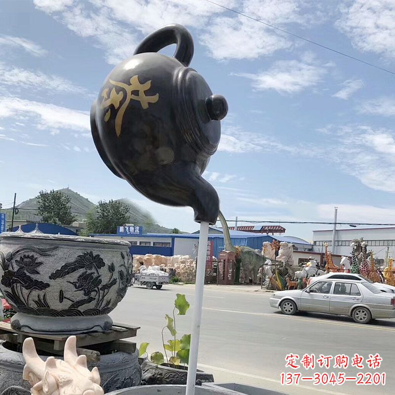周口玻璃钢茶壶雕塑——一座精美的喷泉景观