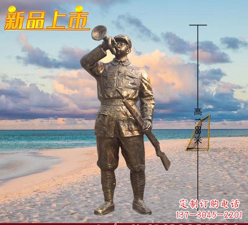 周口玻璃钢仿铜红军人物雕塑222