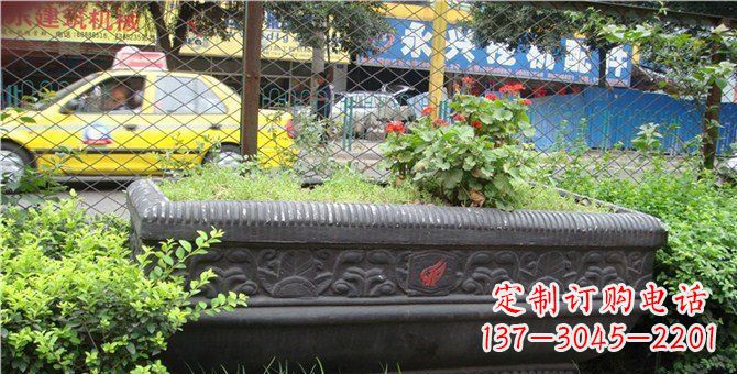 周口玻璃钢仿铜花盆景观雕塑