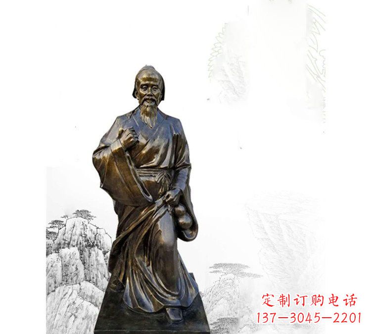周口玻璃钢仿铜华佗雕塑