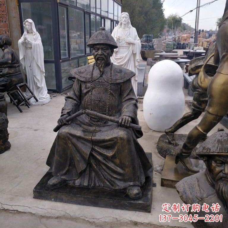 周口玻璃钢仿铜林则徐坐姿像