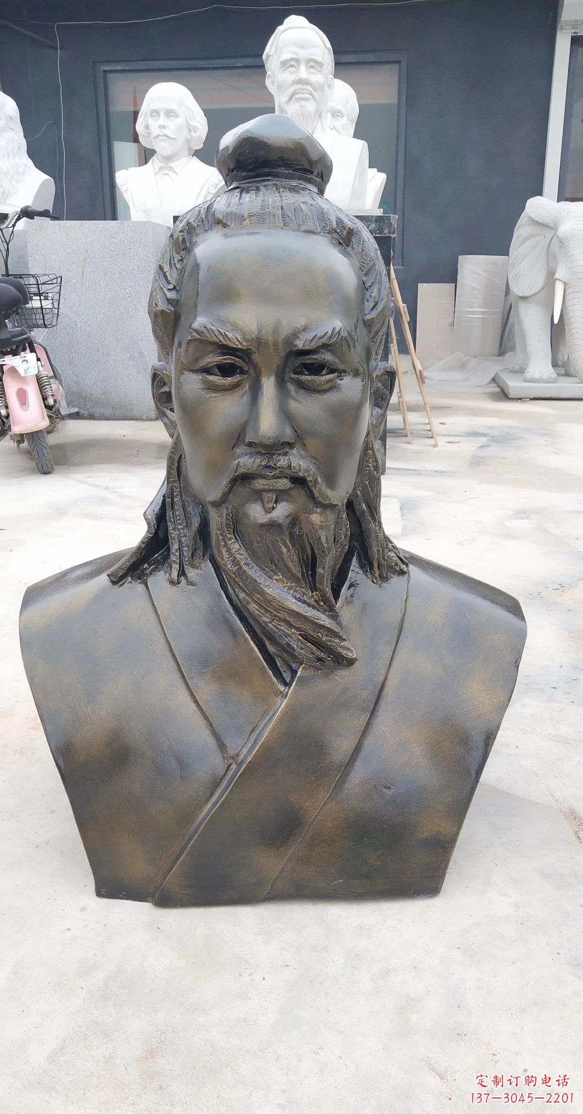 周口玻璃钢鲁班头像雕塑传承传统雕刻技艺