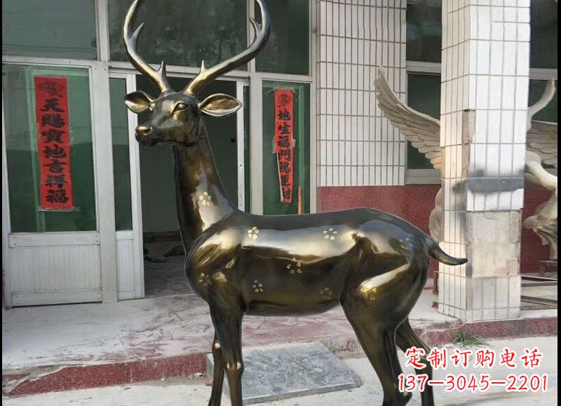周口玻璃钢仿铜梅花鹿
