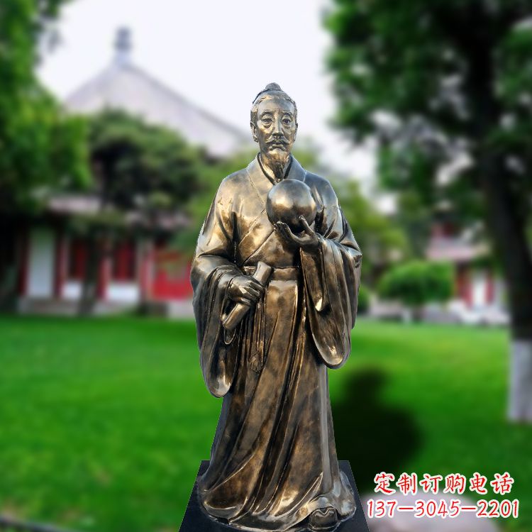 周口玻璃钢仿铜张衡塑像-中国东汉时期著名天文学家