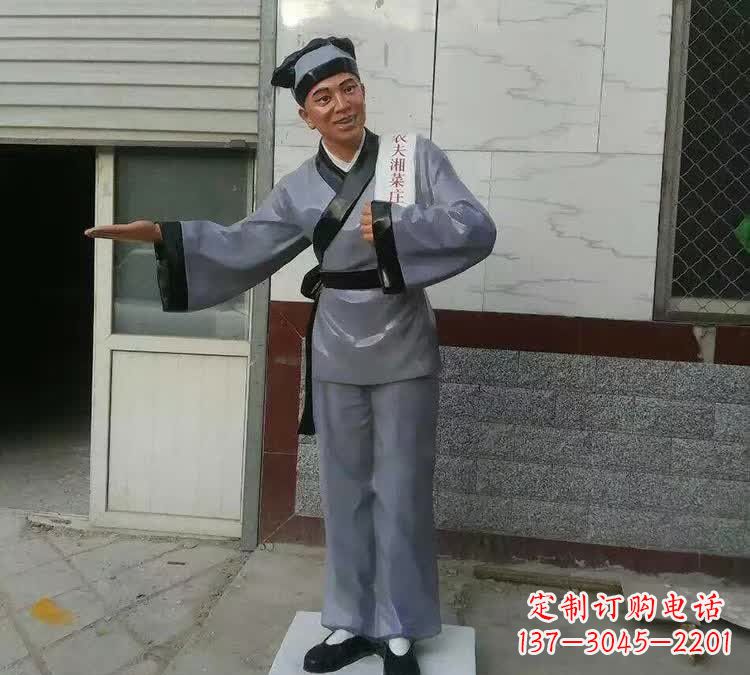 周口玻璃钢仿真店小二雕塑