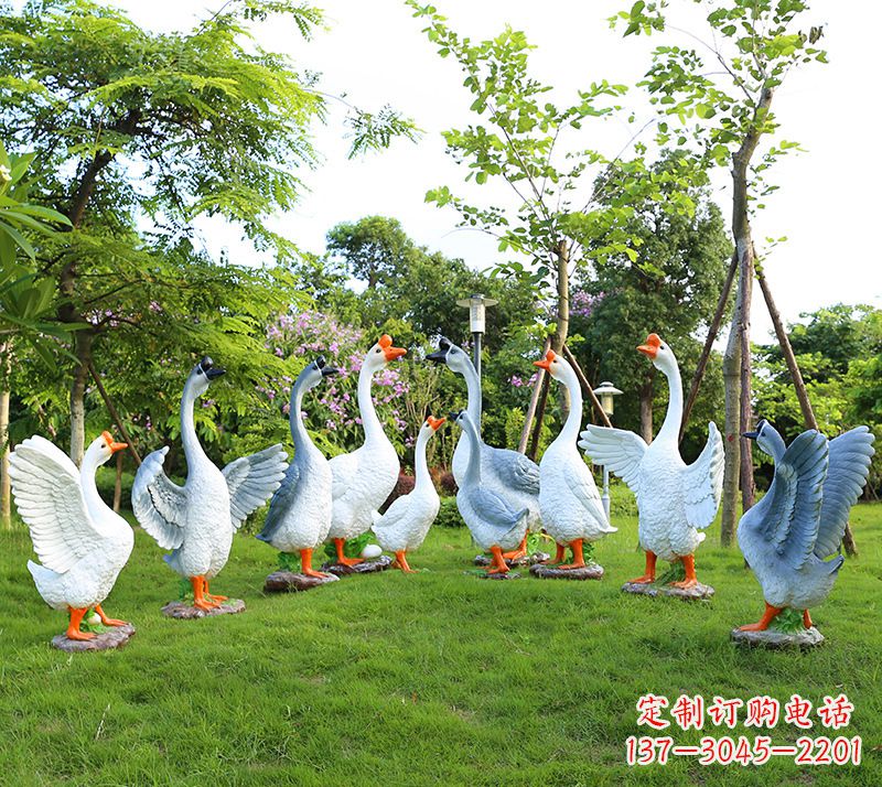 周口玻璃钢仿真动物鹅