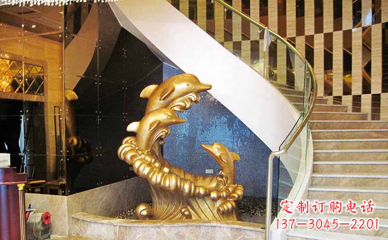 周口玻璃钢海豚雕塑精美的艺术精品