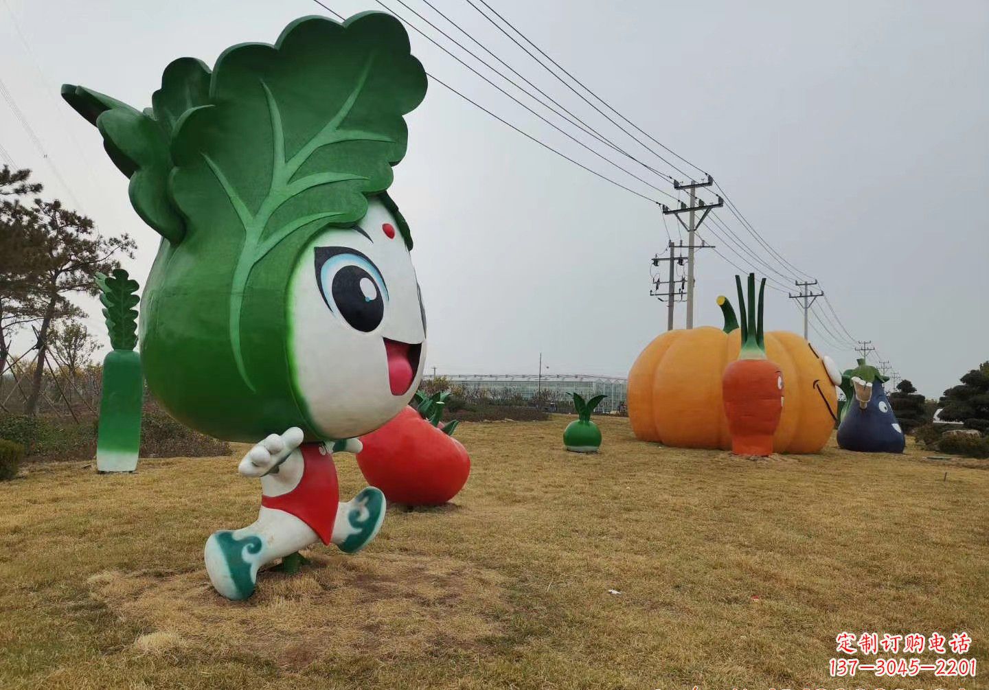 周口玻璃钢白菜雕塑精美的艺术品