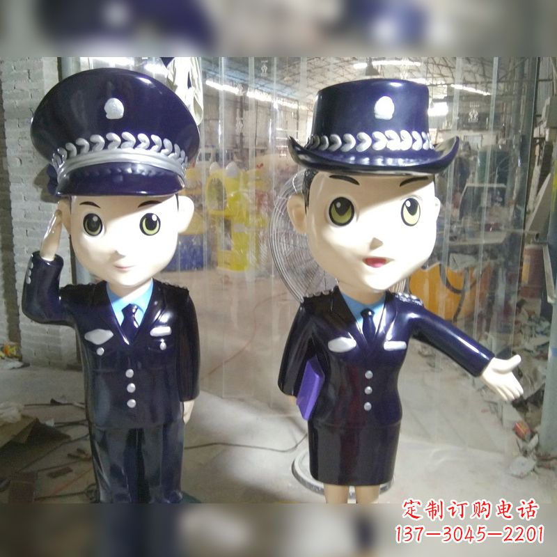 周口玻璃钢警察雕塑表达警队宗旨
