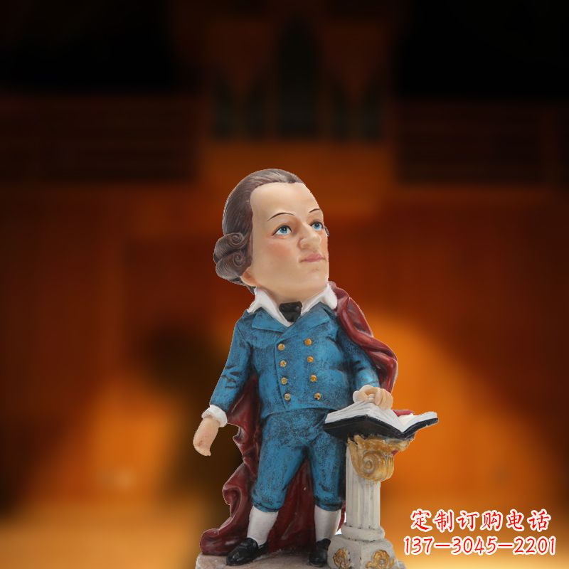 周口玻璃钢艺术莫扎特雕塑