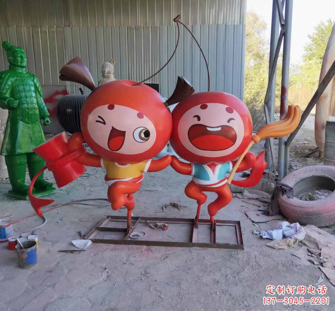 周口精致的玻璃钢苹果雕塑