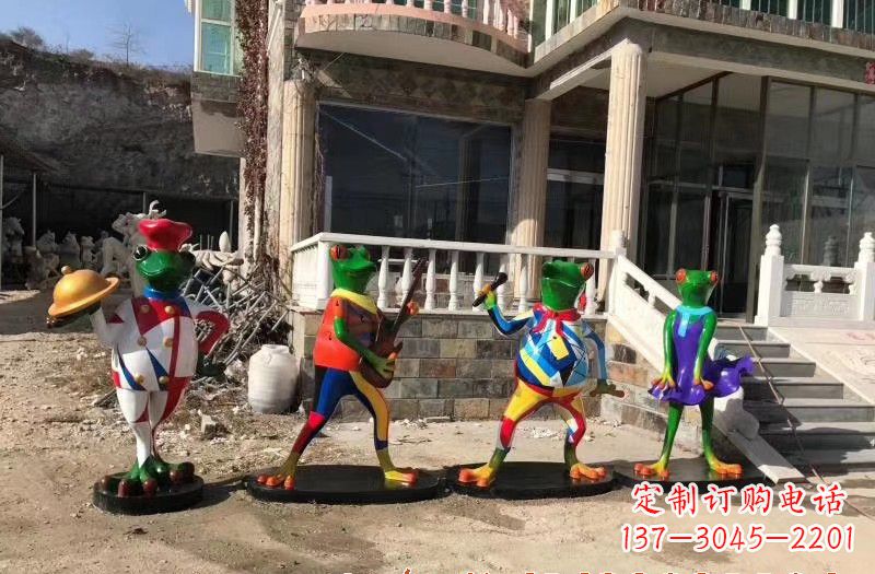 周口玻璃钢制青蛙雕塑