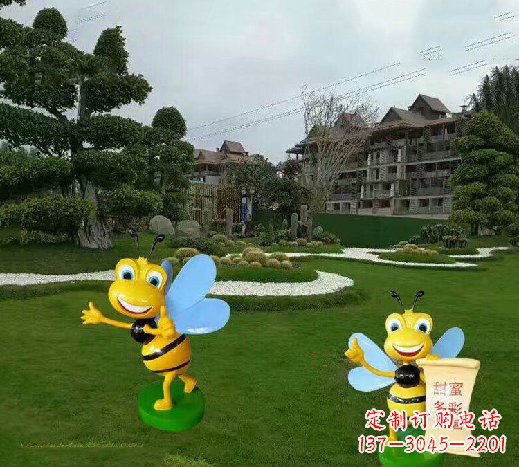 周口精美的玻璃钢卡通小蜜蜂雕塑