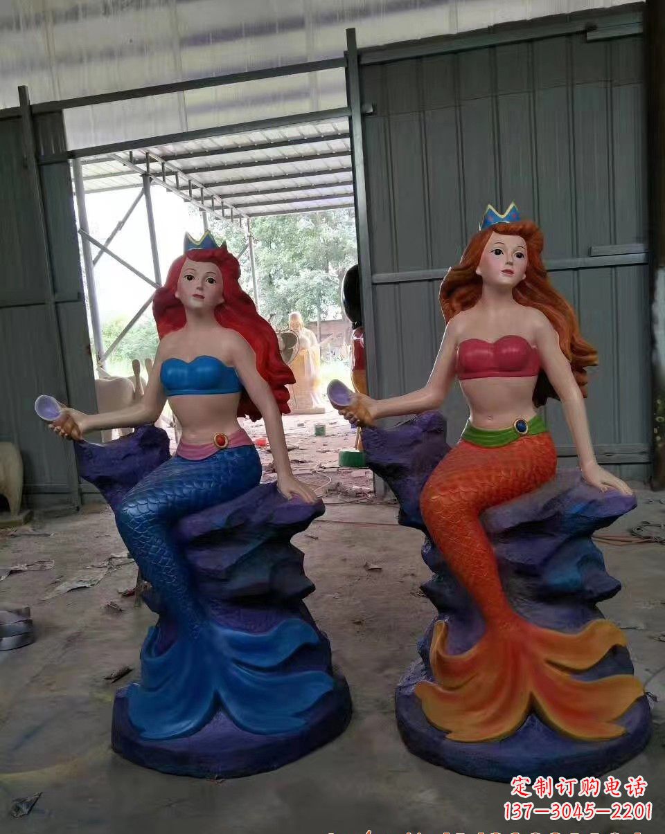 周口玻璃钢美人鱼雕塑——精美的艺术作品