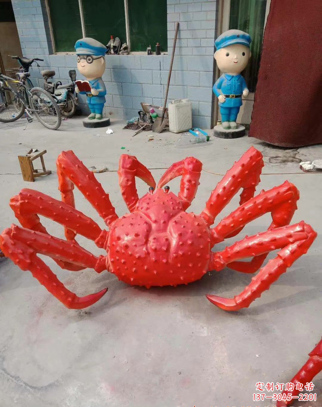 周口玻璃钢螃蟹雕塑精美而可观