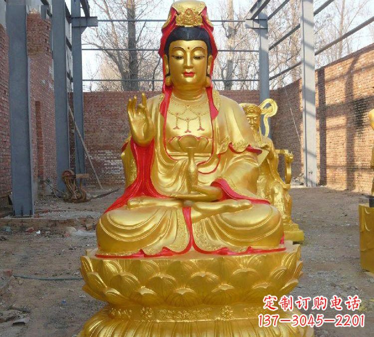 周口玻璃钢金观音菩萨雕塑