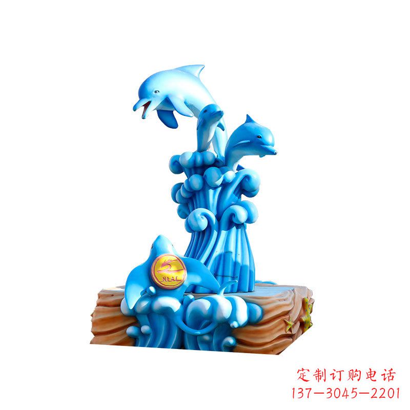 周口玻璃钢海豚雕塑精美可爱的海洋宝藏