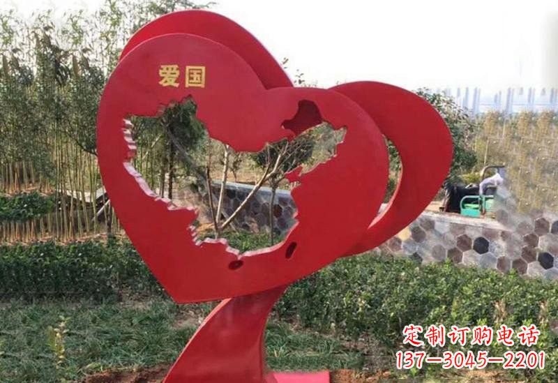 周口不锈钢爱国镂空中国地图雕塑