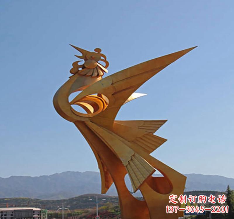 周口不锈钢凤凰雕塑传承瑞雪兆丰年