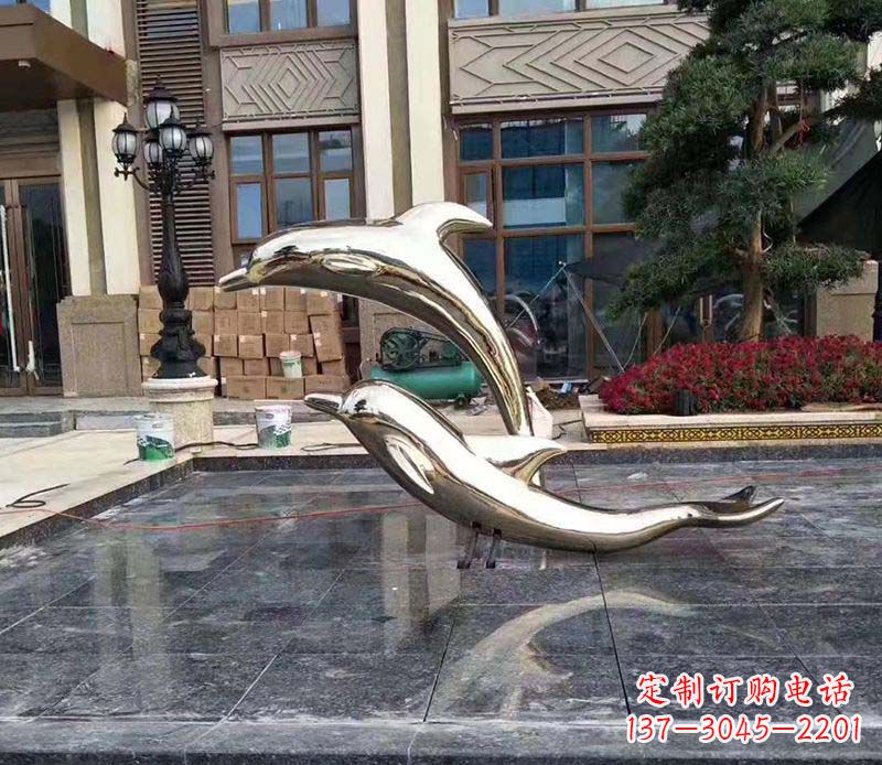周口不锈钢海豚雕塑——美丽的艺术礼物