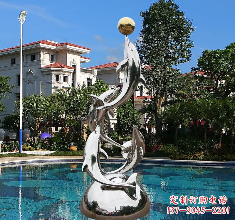 周口不锈钢海豚雕塑精美绝伦