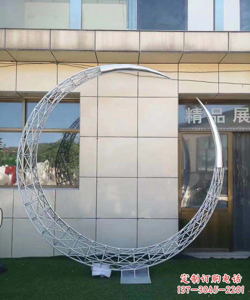 周口不锈钢别墅月亮镂空雕塑